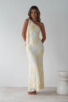 Thelma Floral Textured Maxi Dress Light Yellow | Wedding Guest Dress | Maxi | Oh Hello Clothing