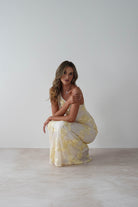 Thelma Floral Textured Maxi Dress Light Yellow | Wedding Guest Dress | Maxi | Oh Hello Clothing