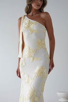 Thelma Floral Textured Maxi Dress Light Yellow | Wedding Guest Dress | Maxi | Oh Hello Clothing