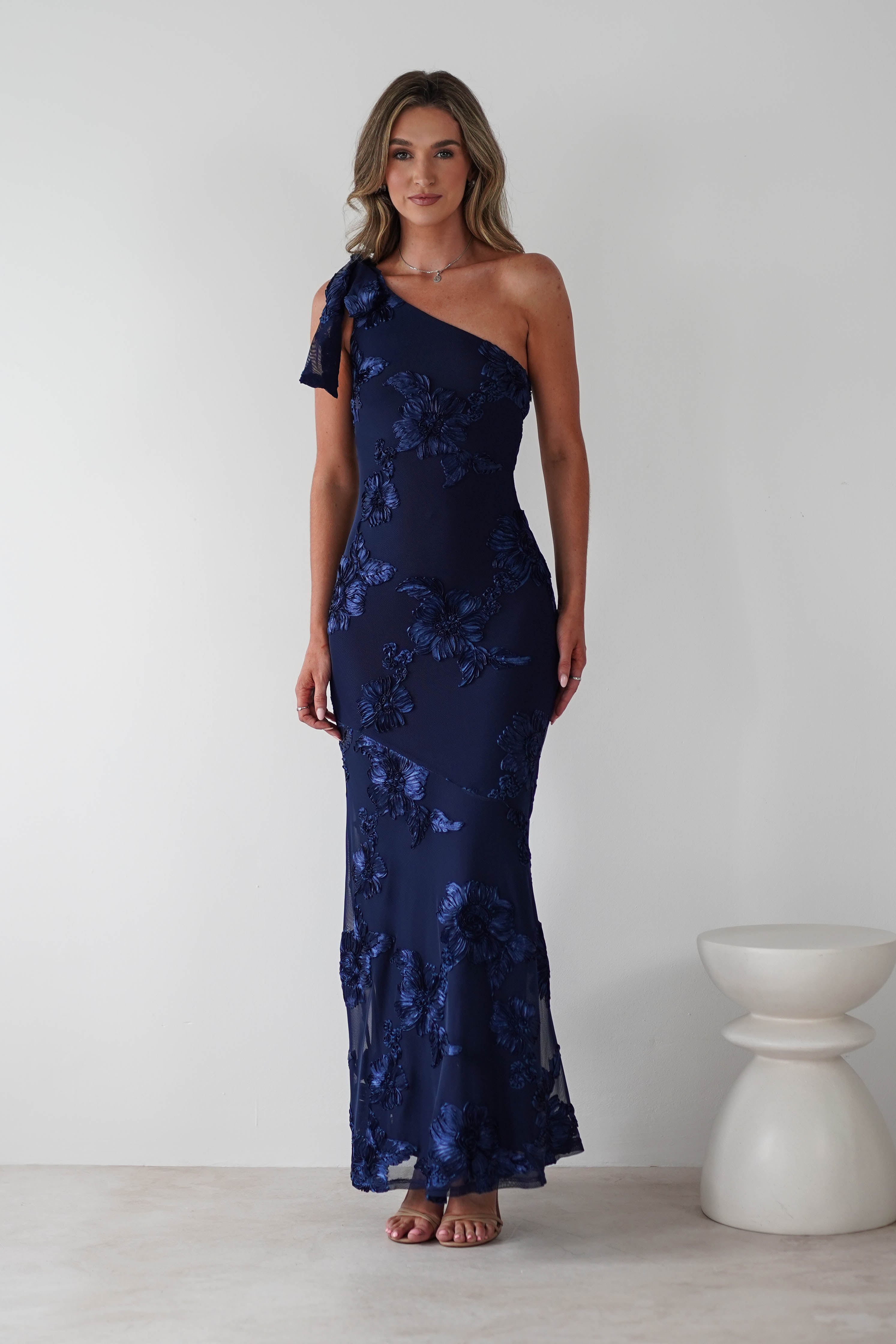 Thelma Floral Textured Maxi Dress | Navy | Oh Hello Clothing | S (8)