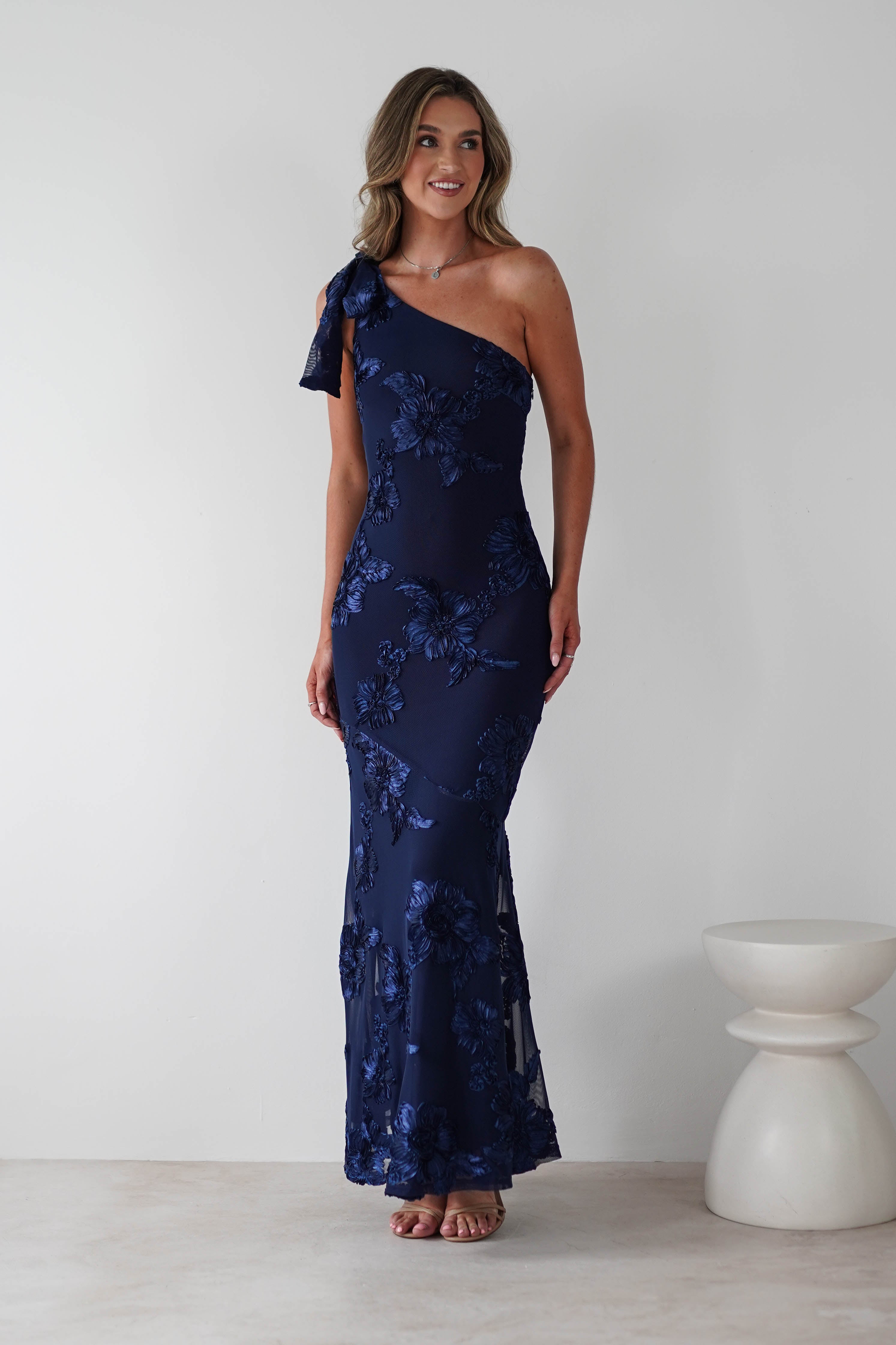 Thelma Floral Textured Maxi Dress | Navy | Oh Hello Clothing | S (8)