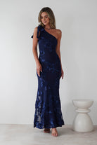 Thelma Floral Textured Maxi Dress Navy | Wedding Guest Dress | Maxi | Oh Hello Clothing