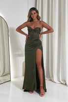 Oh Hello Clothing Debs & Prom Dresses 1*Done-Theodora Strapless Embellished Gown | olive