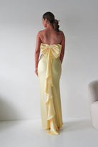 Oh Hello Clothing Dresses > Prom Dresses Therese Bow Detail Satin Maxi Dress | Yellow