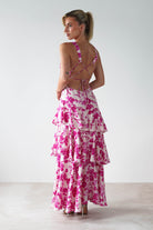 Varana Floral Ruffle Maxi Dress Pink | Wedding Guest Dress | Maxi | Oh Hello Clothing