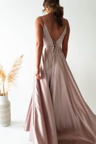 Velia Satin Maxi Gown | Champagne | Debs & Prom | Formal Gown | Oh Hello Clothing