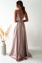Velia Satin Maxi Gown | Champagne | Debs & Prom | Formal Gown | Oh Hello Clothing