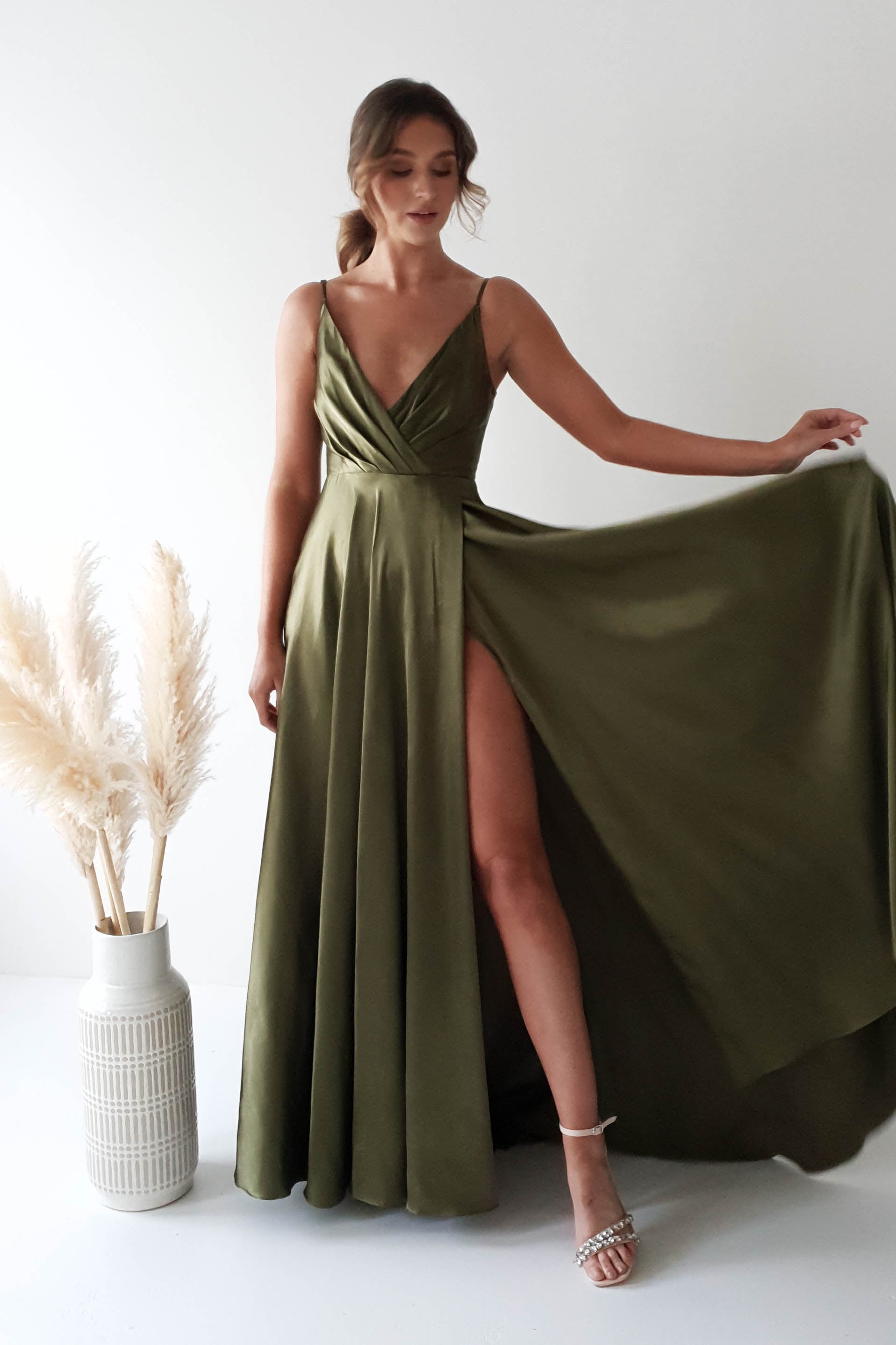 Dark olive clearance dress