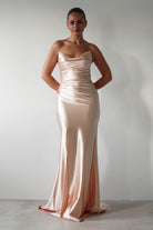 Venice Strapless Bodycon Gown | Light Gold | Debs & Prom | Formal Gown | Oh Hello Clothing
