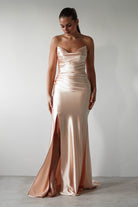 Venice Strapless Bodycon Gown | Light Gold | Debs & Prom | Formal Gown | Oh Hello Clothing