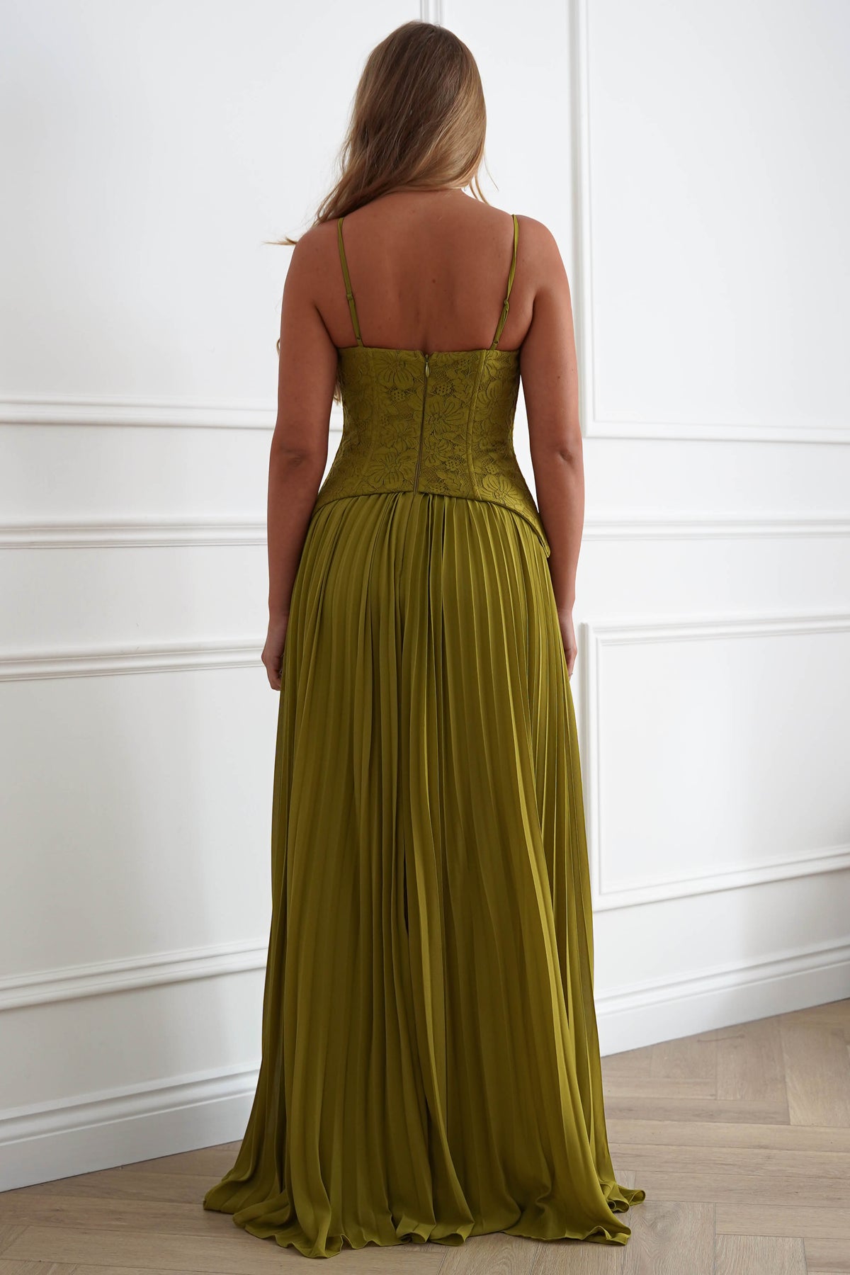 Oh Hello Clothing Women > Clothing > Dresses Victoria Dropped Peplum Maxi Dress | Olive Green