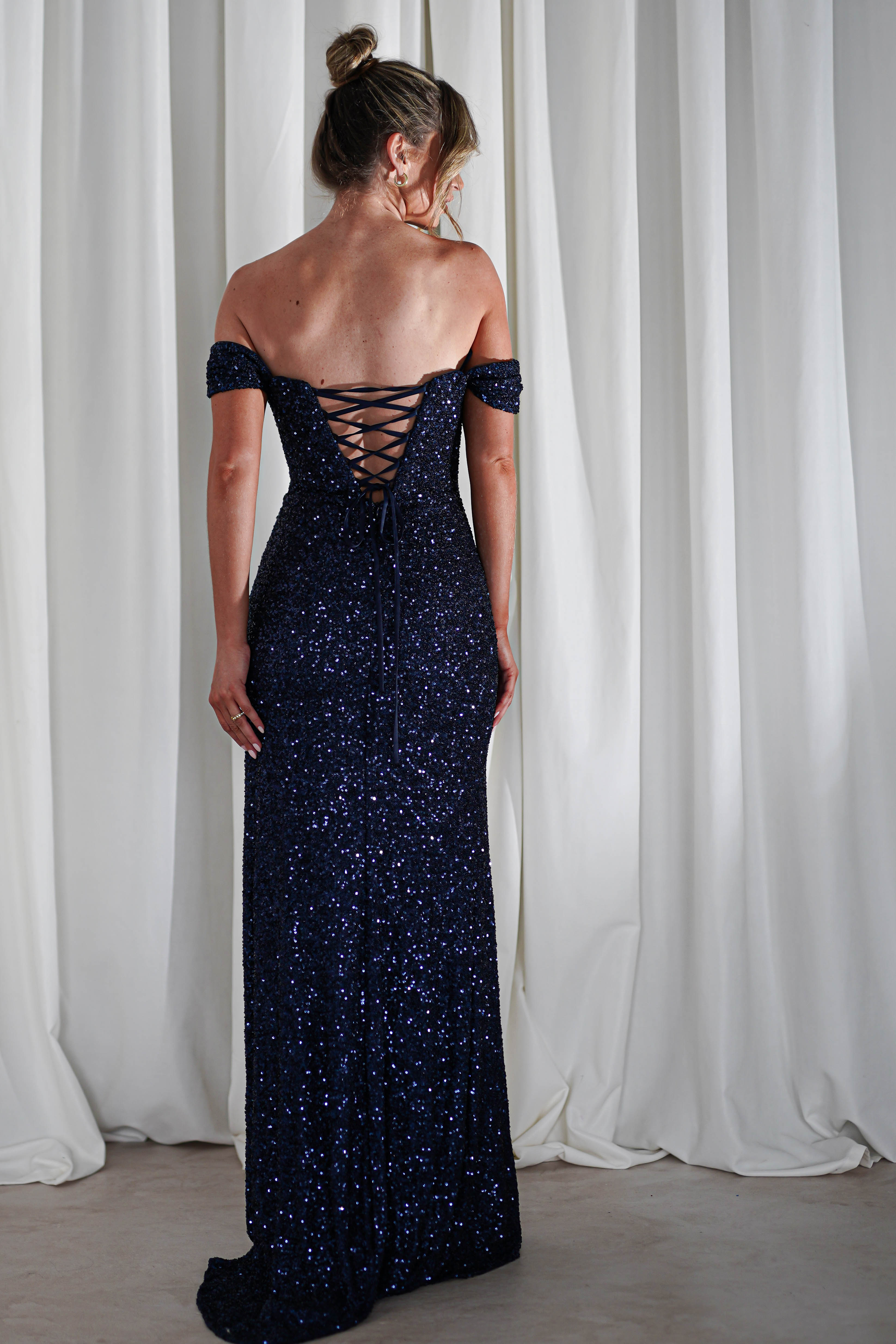 Vilma Sequin Mermaid Gown | Navy