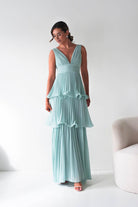 Oh Hello Clothing Women > Clothing > Dresses Vina Tiered Pleated Layered Maxi Dress | Mint