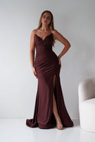 Oh Hello Clothing Dresses > Prom Dresses Visenta Ruched Bodice Strapless Gown | Espresso