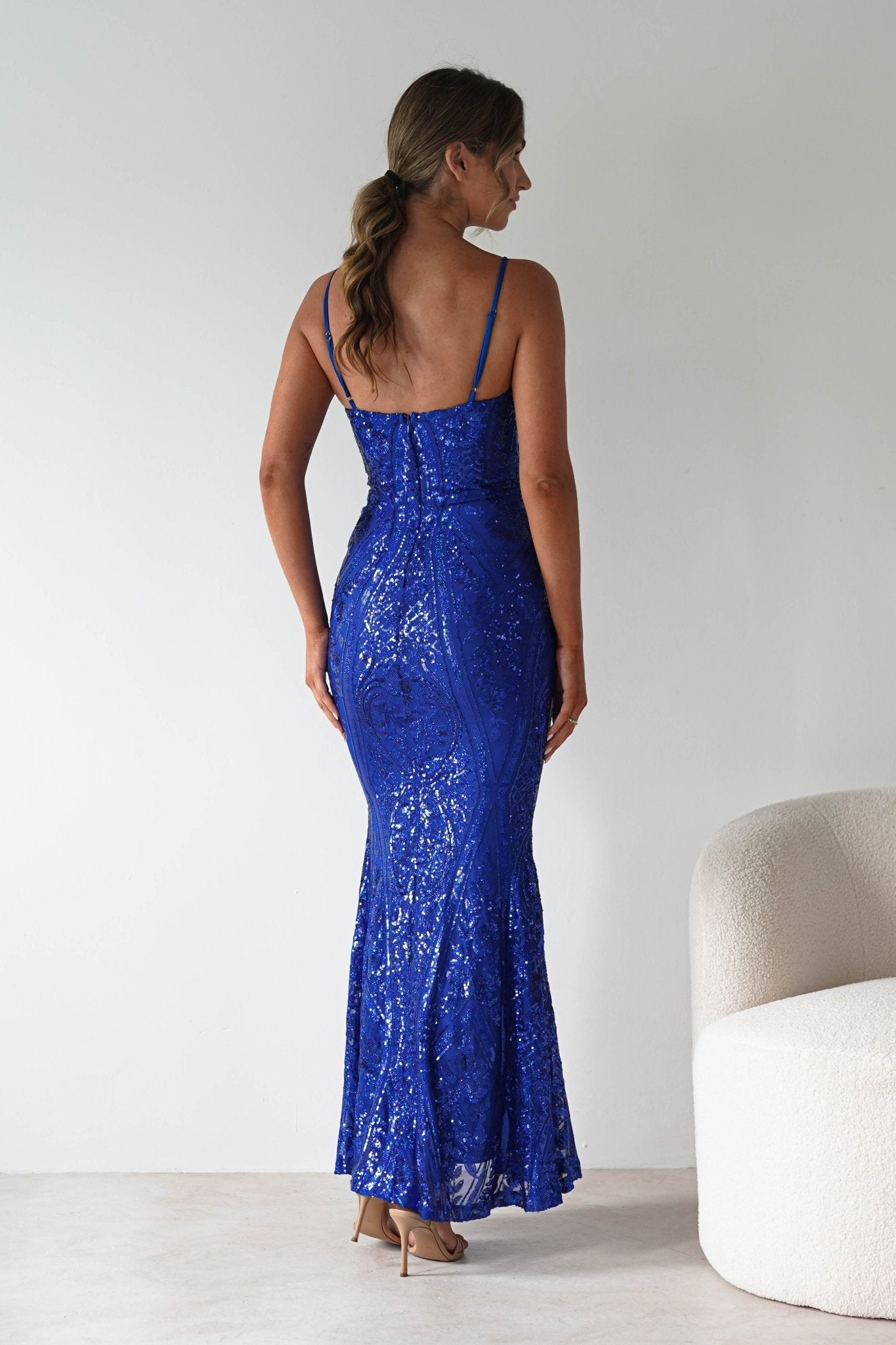 Zerlina Embellished Mermaid Maxi Dress | Royal Blue | Oh Hello Clothing | S (8)