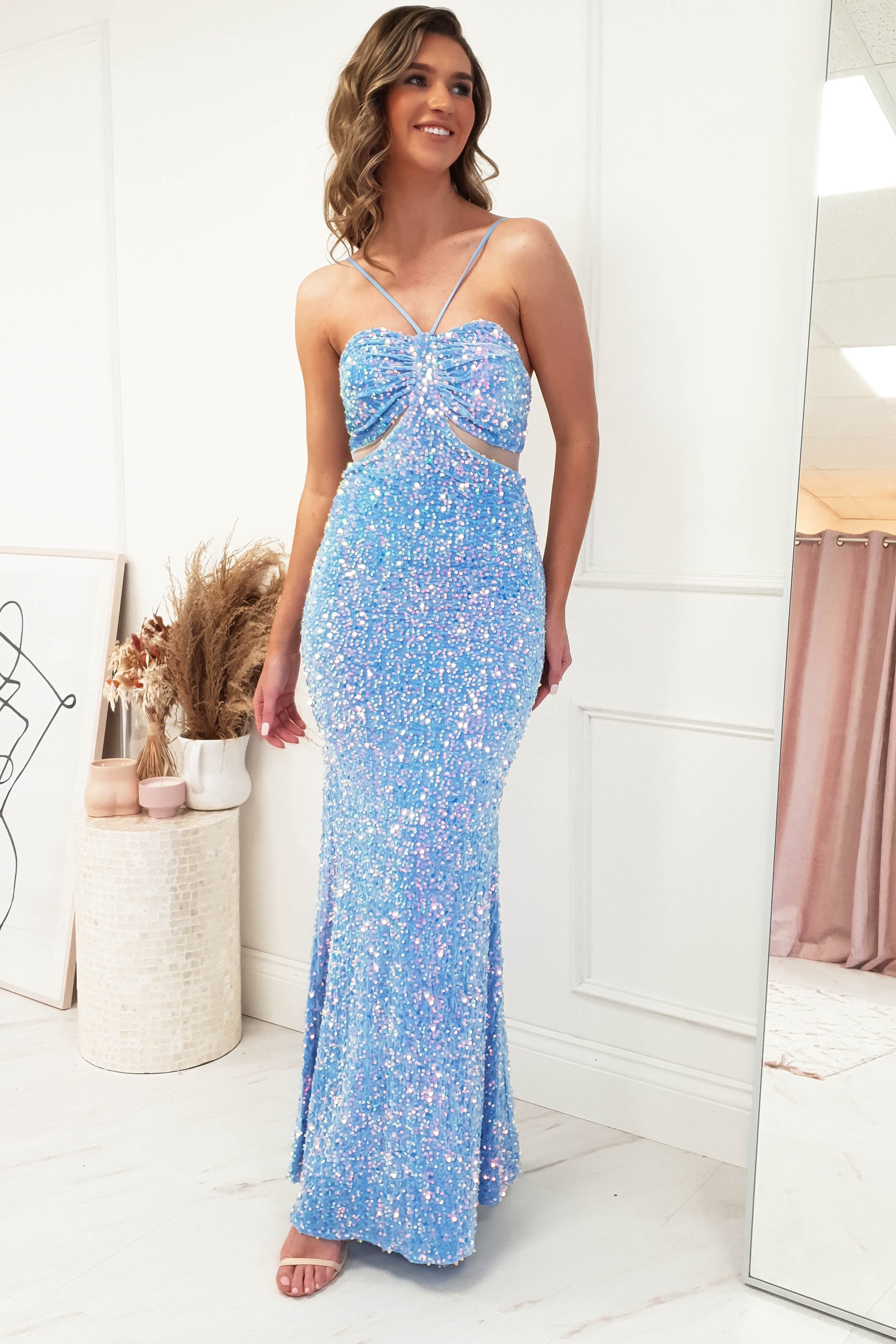 Kennedy Sequin Bodycon Gown | Blue