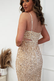 Kennedy Sequin Bodycon Gown | Gold