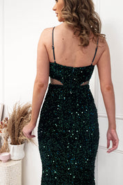 Kennedy Sequin Bodycon Gown | Emerald Green