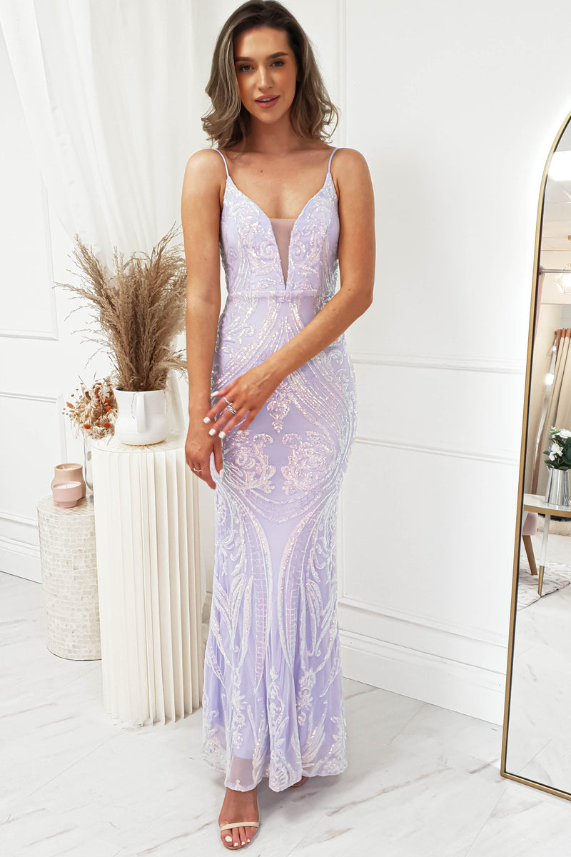 Persia Embellished Gown | Lilac