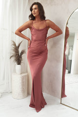 Luna Soft Satin Gown | Rosewood