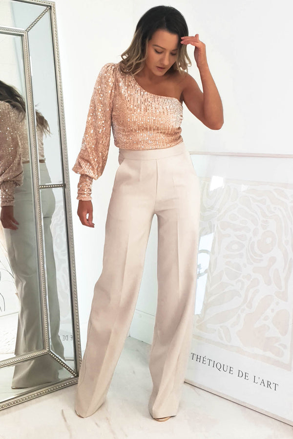 Cristine Tailored Trousers | Beige