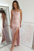Love Silky Satin Gown | Blush | Debs & Prom | Formal Gown | Oh Hello Clothing