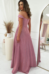 Kristen Glitter Detail Gown | Rose