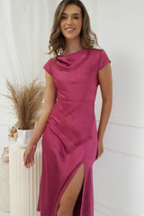 Ranela Twist Back Detail Midi | Berry Pink