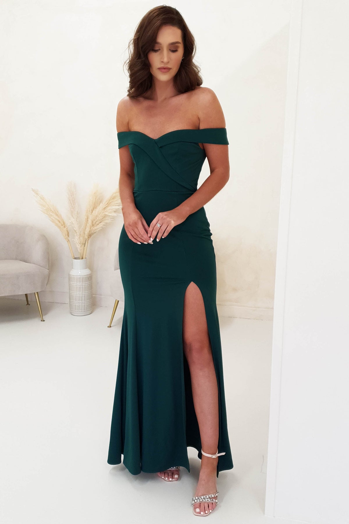 Felicity Bodycon Gown | Dark Green-Oh Hello Clothing
