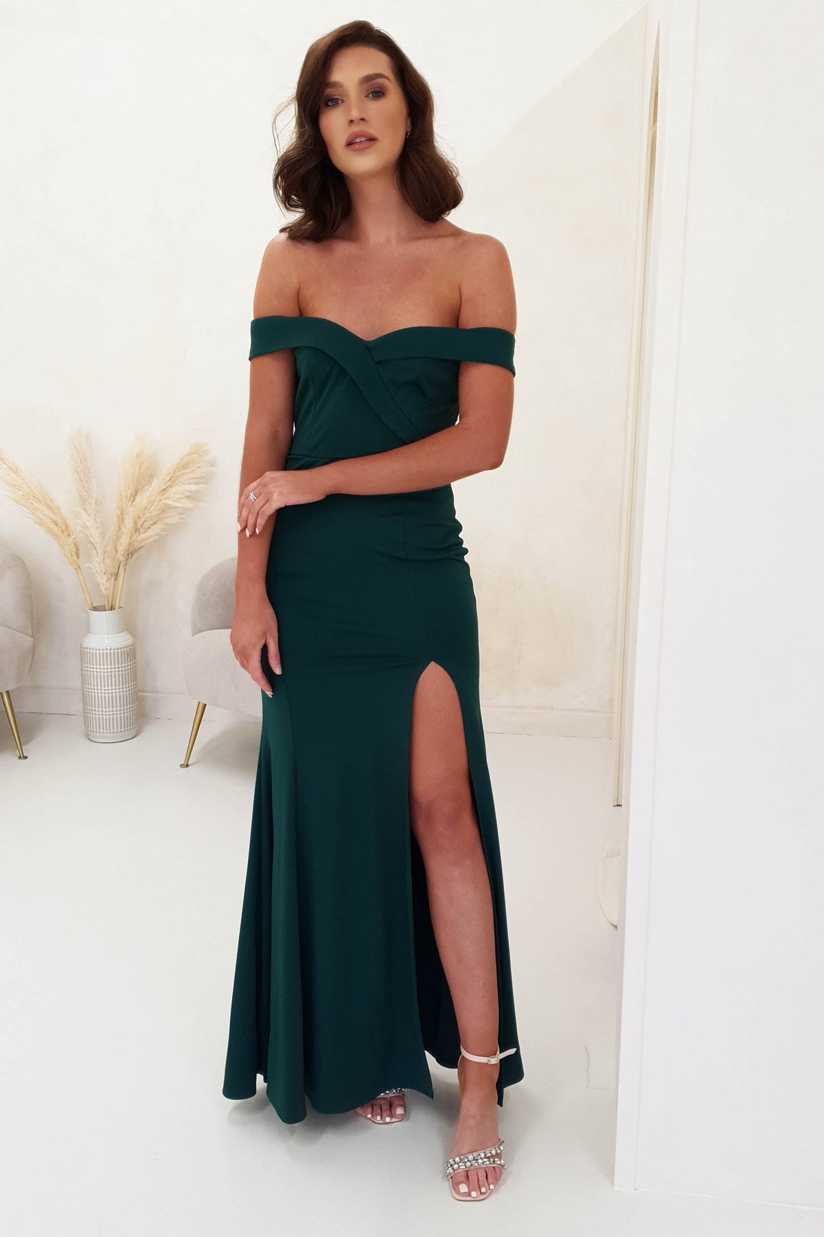 Felicity Bodycon Gown | Dark Green-Oh Hello Clothing