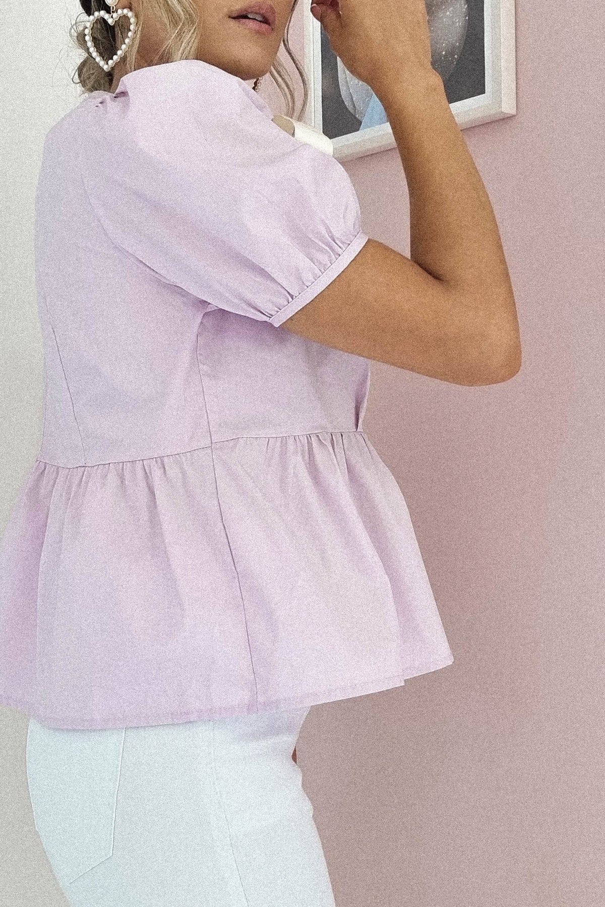 Minnie Bow Detail Blouse | Lilac-Oh Hello Clothing