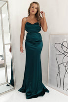 Addison Satin Gown | Emerald Green | Debs & Prom | Formal Gown | Oh Hello Clothing