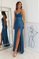 Alamour Sequin Luxe Gown | Lapis Blue | Debs & Prom | Formal Gown | Oh Hello Clothing