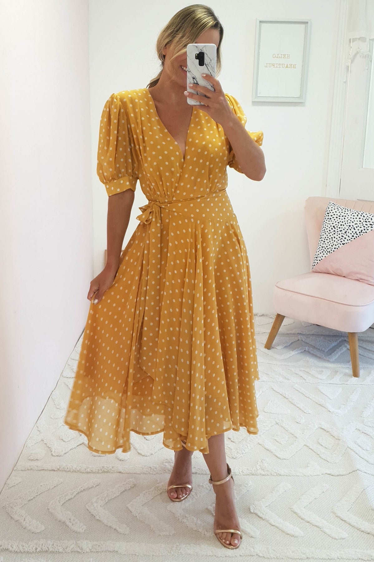 Andrea Polka Dot Midi Dress