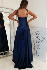 Anna Cowl Neckline Gown | Navy