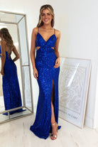 Apollo Bodycon Sequin Gown | Royal Blue | Debs & Prom | Formal Gown | Oh Hello Clothing