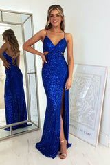 Apollo Bodycon Sequin Gown | Royal Blue