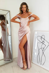 Astrid Satin Corset Gown | Blush Pink
