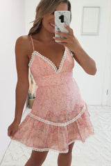 Baxia Floral Mini Dress | Pink