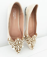 Bethany Pearl Embellished Flats Nude