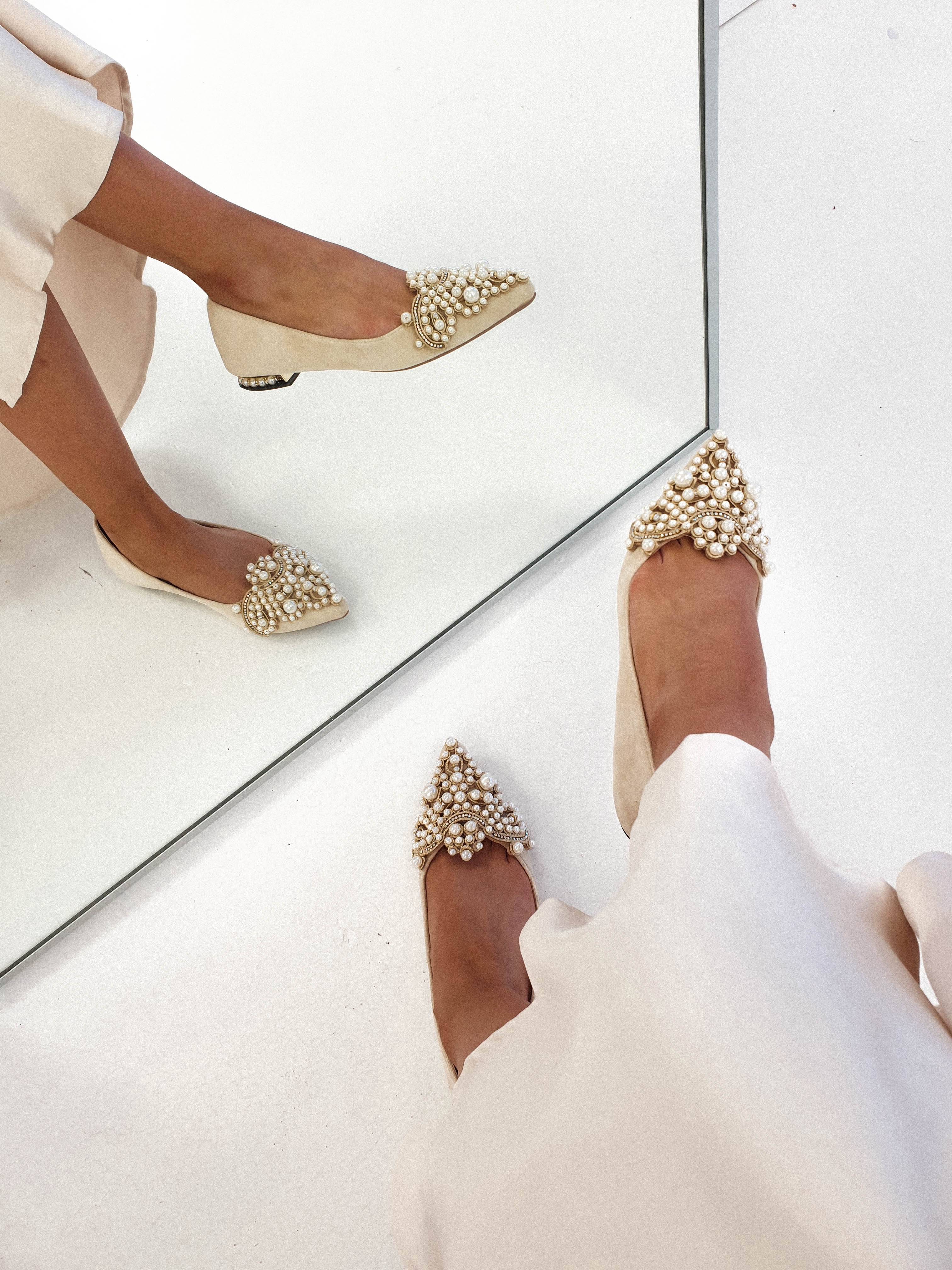 Flats with hotsell pearl heel