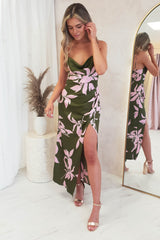 Bethia Foral Print Midi Dress | Green Print