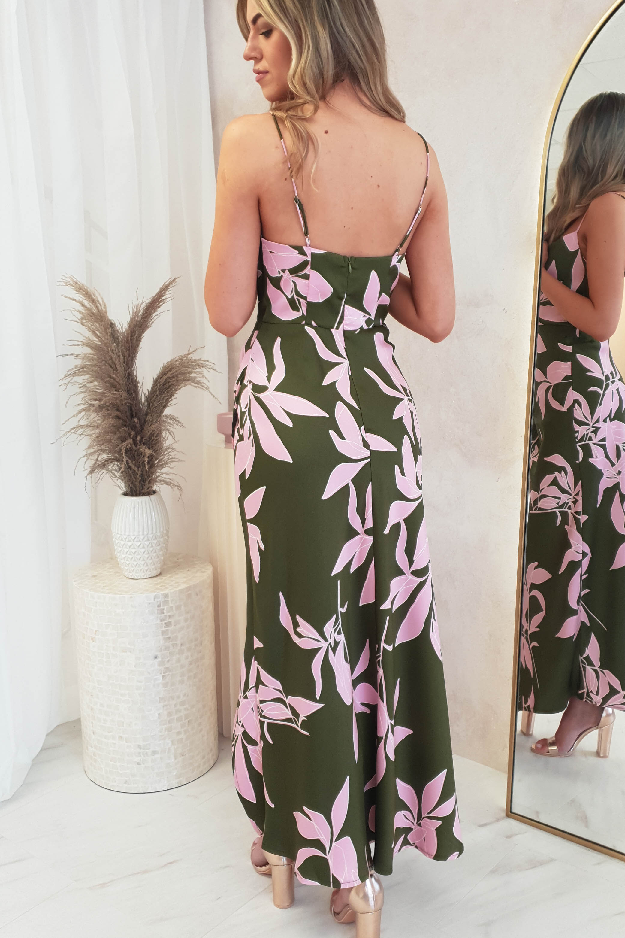 Bethia Foral Print Midi Dress | Green Print