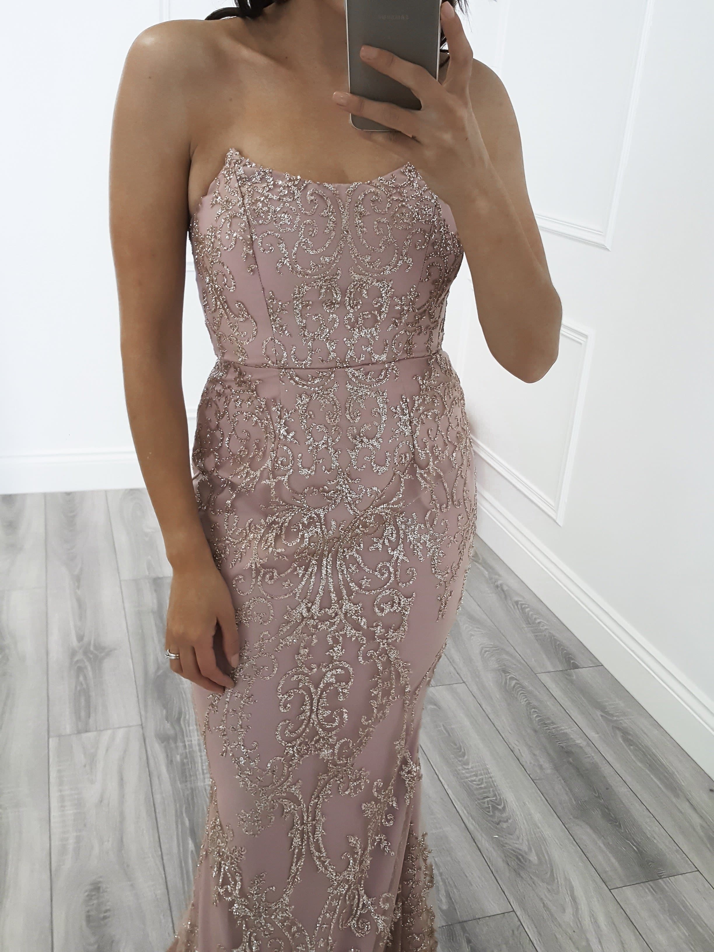 Camila Strapless Gown Rose Gold