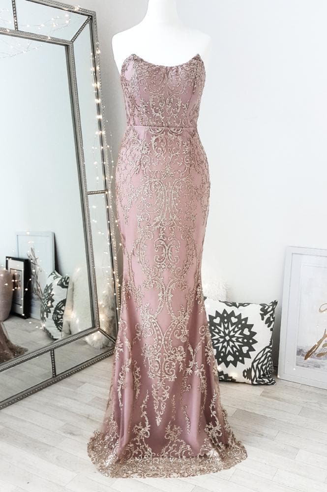 Camila Strapless Gown Rose Gold