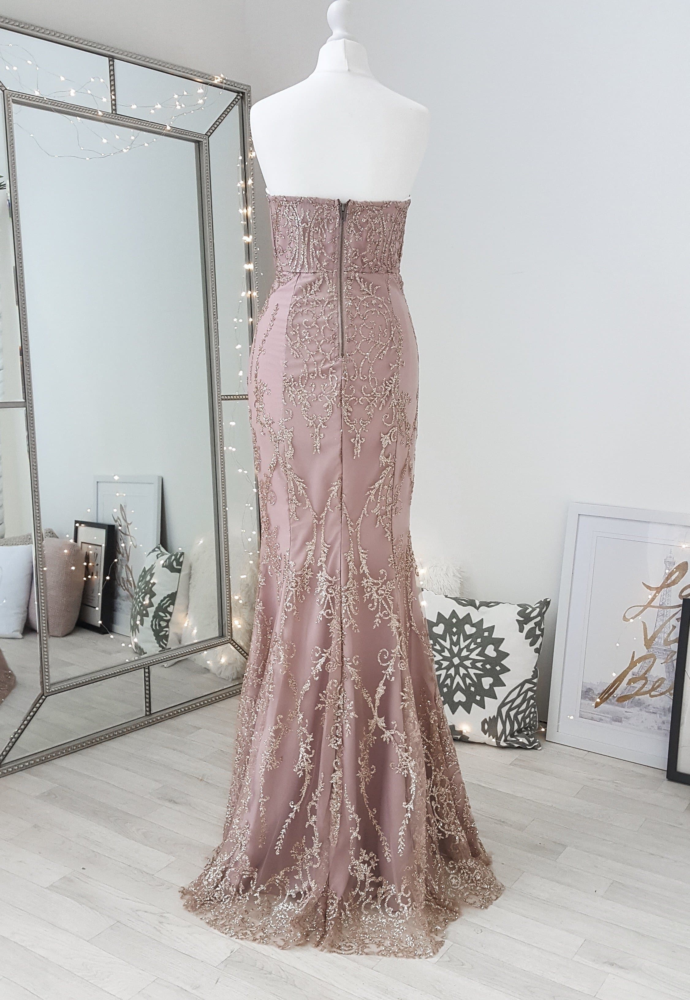 Camila Strapless Gown Rose Gold