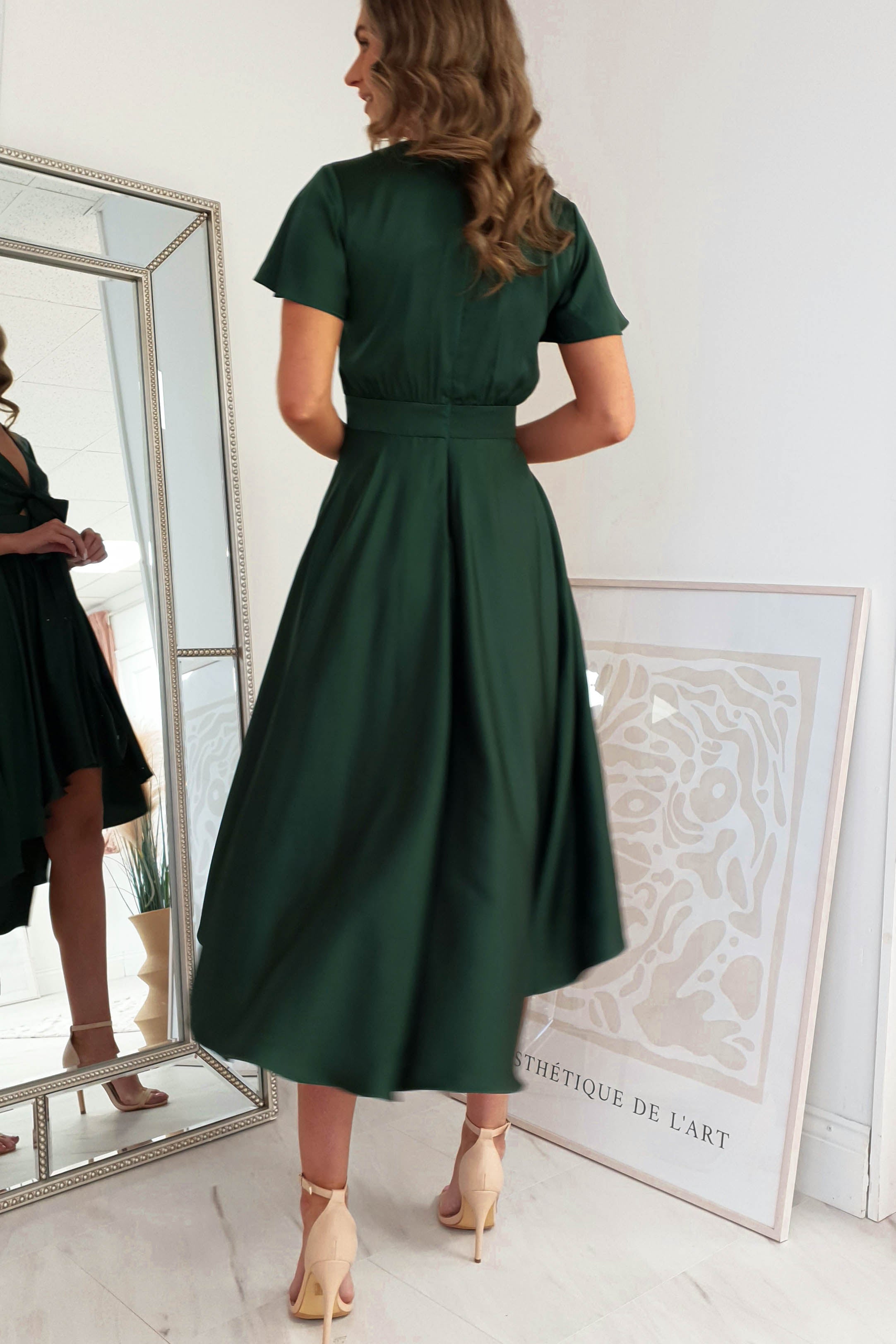 Midi dark hotsell green dress