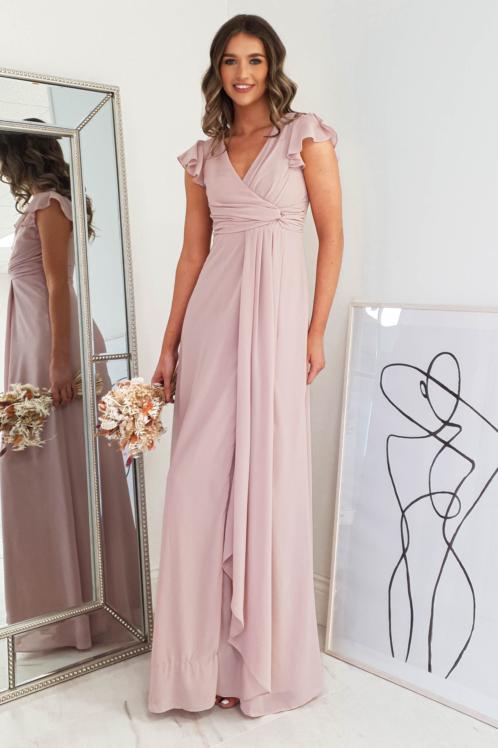 Delaney Chiffon Dress | Blush