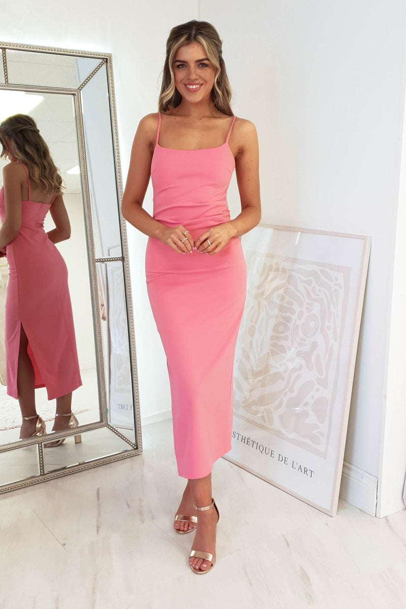 Marea Bodycon Midi Dress | Rose Pink