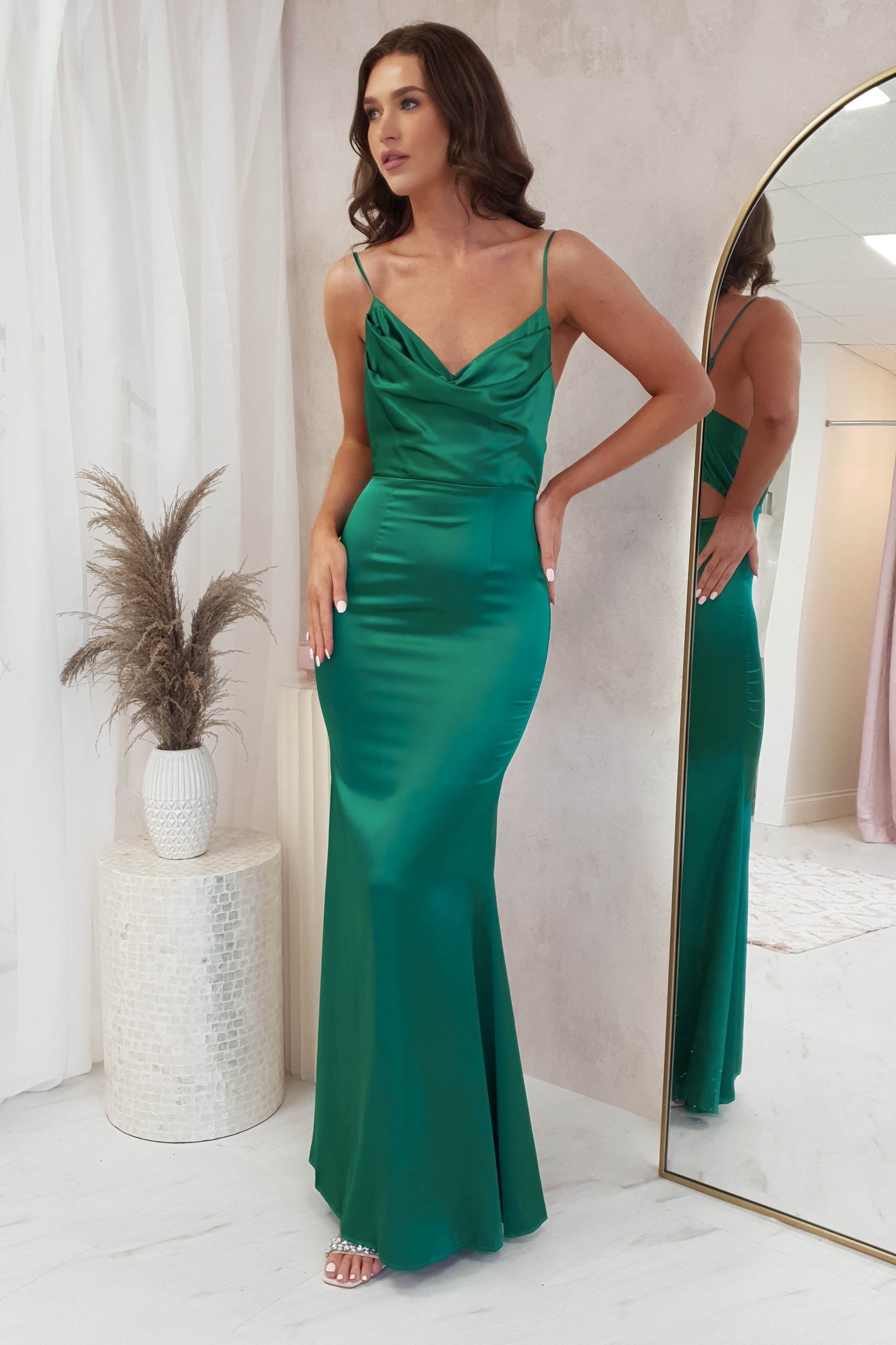 Arianne Glitter Bodycon Gown  Emerald Green – Oh Hello Clothing
